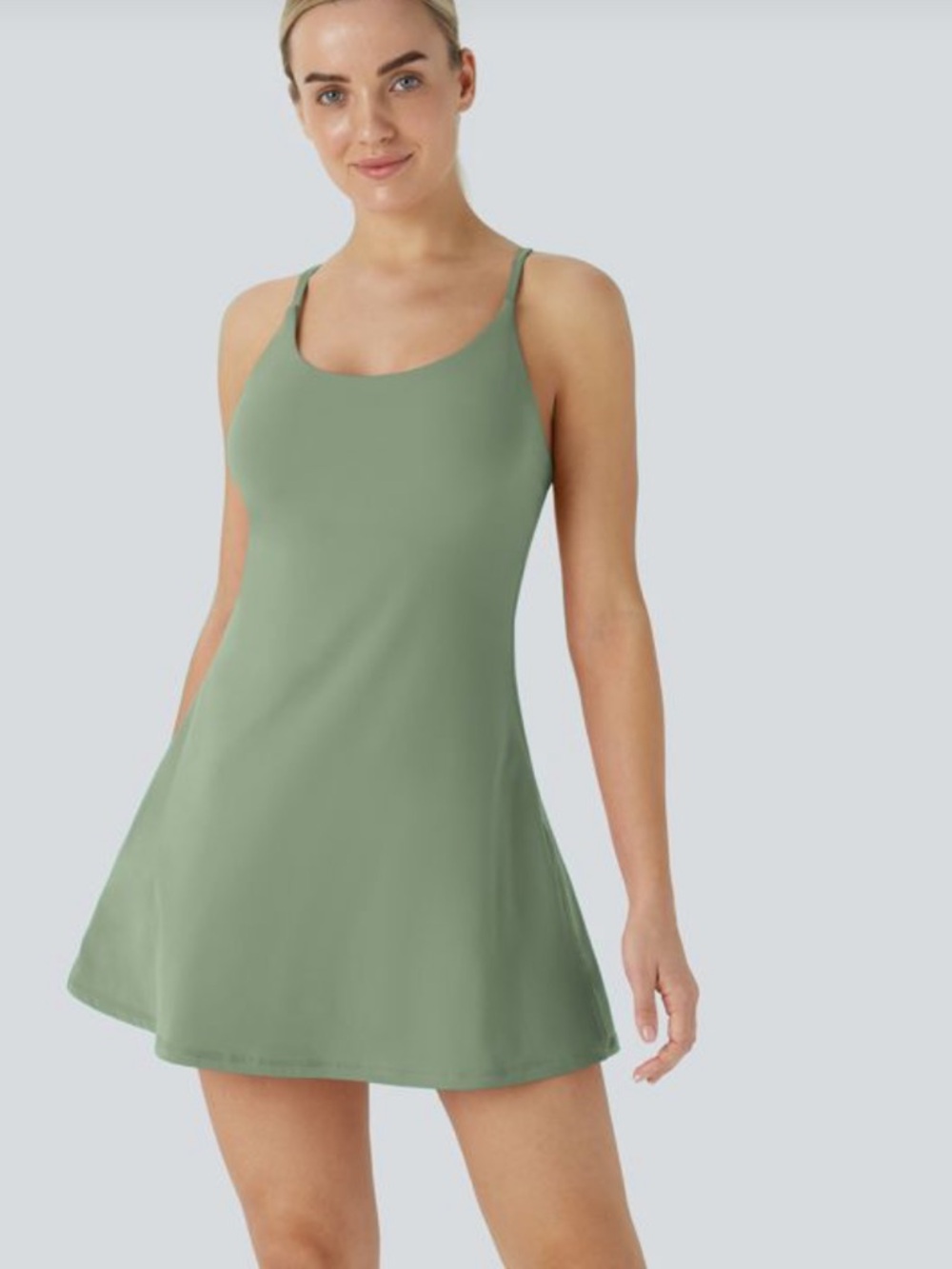 HALARA Sage Green Mini Dress